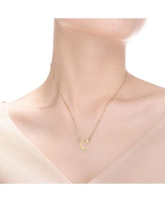 Timeless 14K Gold Plated Brilliant Cubic Zirconia Initial Necklace