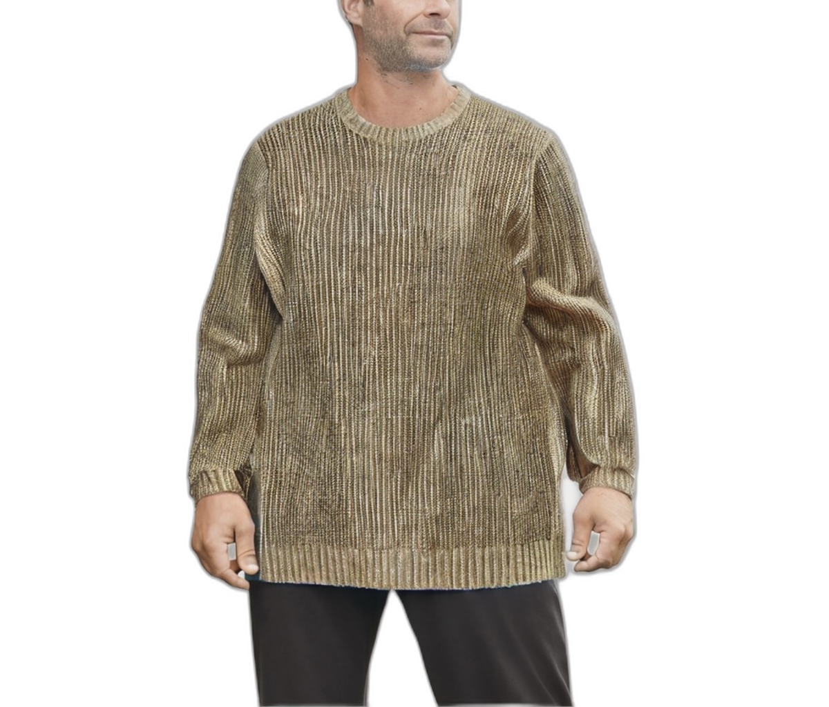 Big & Tall Shaker Knit Crewneck Sweater - Grey marl