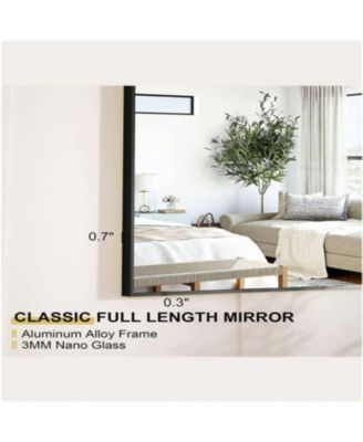 Rectangular Free Stand Mirror 18"x58" in Black