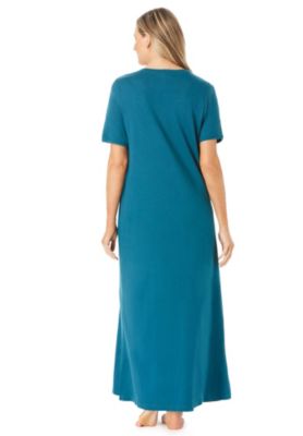 Plus Size Dreams and Co. V-Neck Short Sleeve Maxi Lounger