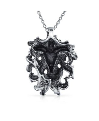 Aries Ram Head Zodiac Sign Astrology Horoscope Pendant Necklace Sterling Silver Men
