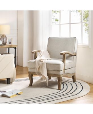 Rinaldo Wooden Upholstered Armchair with Wooden Legs