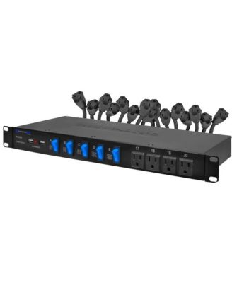 Technical Pro 20 Outlet 4 USB Port Rackmount Power Supply and Surge ...
