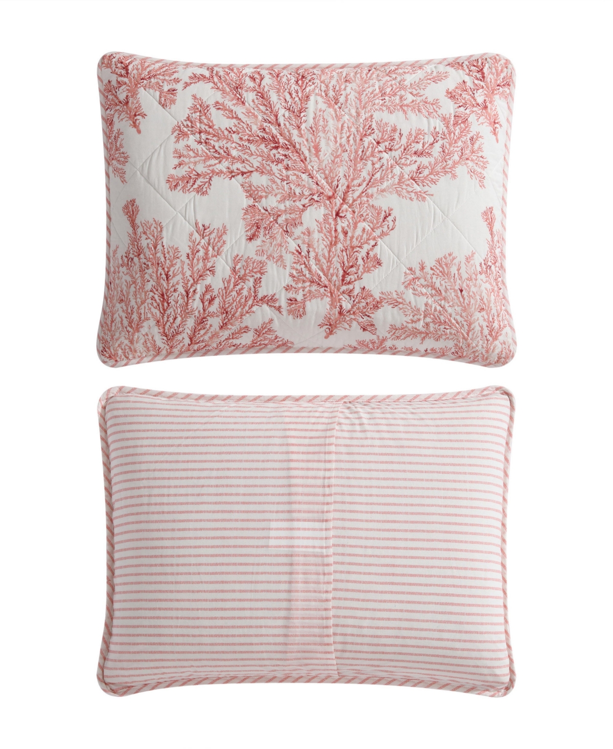 Tommy Bahama Home Coral Garden Reversible 3 Piece Quilt Set, King In Rose Coral