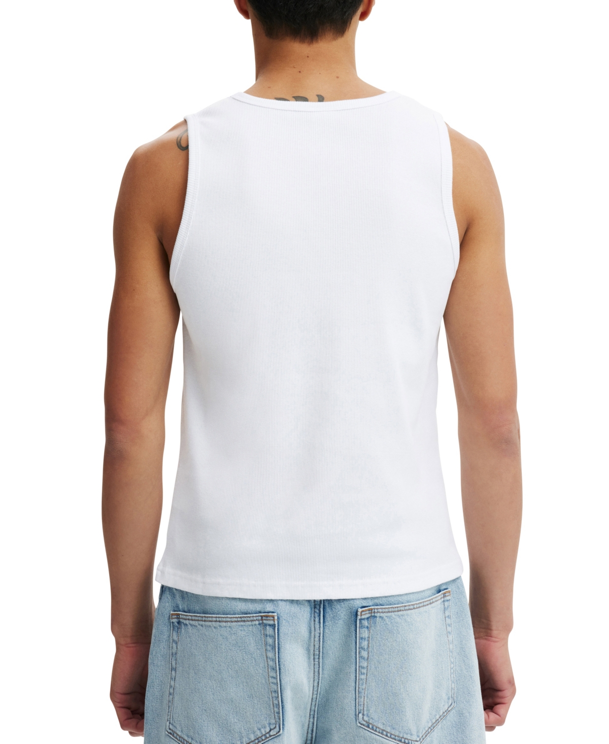 COTTON ON MEN'S GRAPHIC RIB TANK 