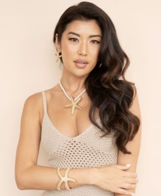 Silk Cord Starfish Pendant Necklace