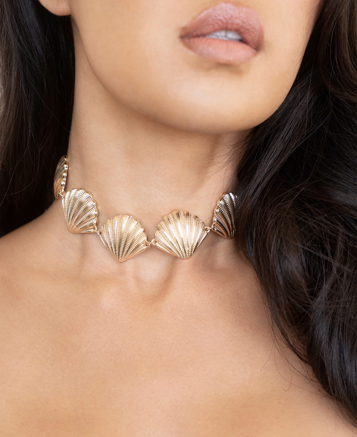 Ettika 18k Gold Plated Scallop Shell Body Chain In Gold