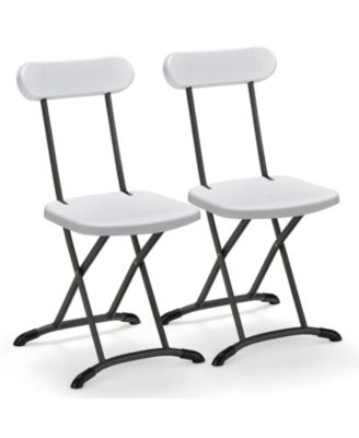2 Pieces Outdoor Folding Chair Set with Sturdy Frame and Ergonomic Backrest