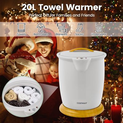 Bathroom Towel Warmer Bucket with Fragrance Holder & Auto Shut Off