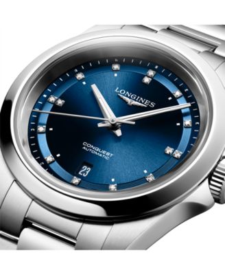 Women's Swiss Automatic Conquest Diamond (1/20 ct. t.w.) Stainless Steel Bracelet Watch 30mm