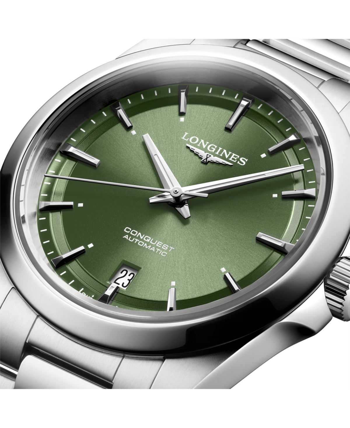 Longines Mens Sunray Green L3.830.4.02.6 Conquest Stainless-steel Automatic Watch In No Color