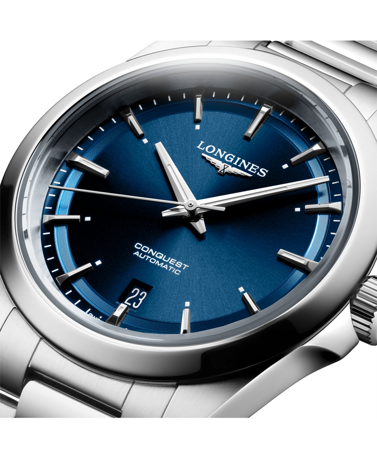 Longines Mens Sunray Blue L3.830.4.02.6 Conquest Stainless-steel Automatic Watch In No Color