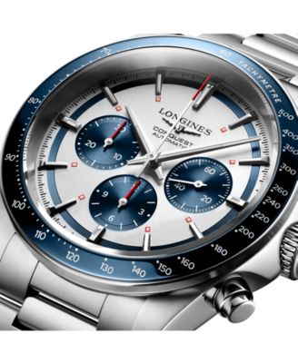 Men's Swiss Automatic Chronograph Conquest Stainless Steel Bracelet Watch 42mm