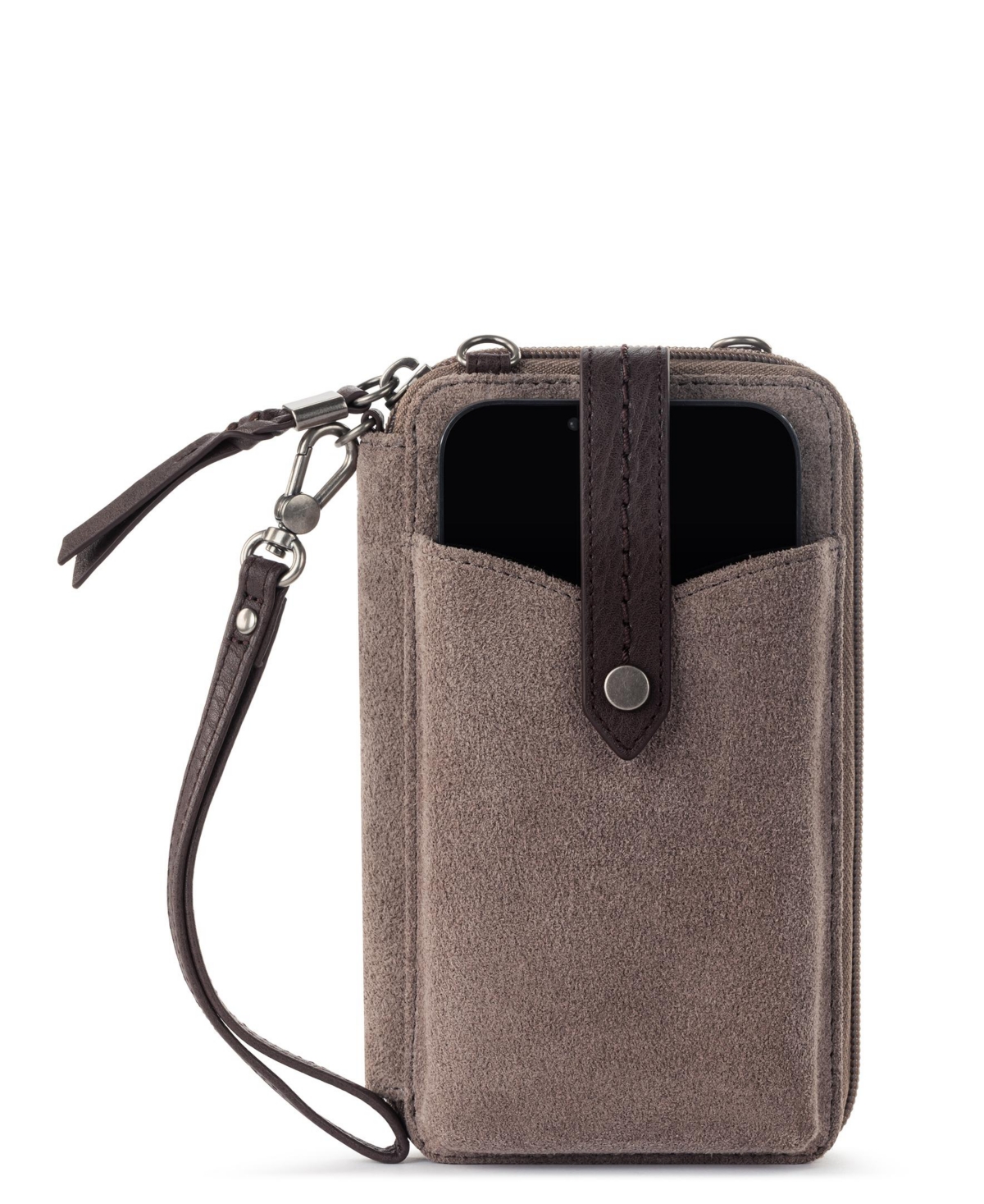 Women's Silverlake Leather Convertible Smartphone Crossbody Bag - Mushroom Suede