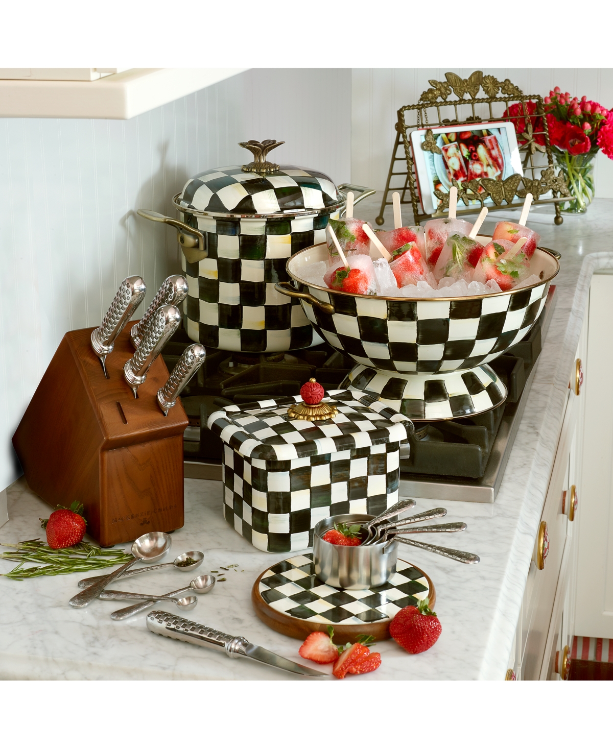 Mackenzie-childs Mackenzie Childs Courtly Check Enameled Steel Everything Bowl In No Color
