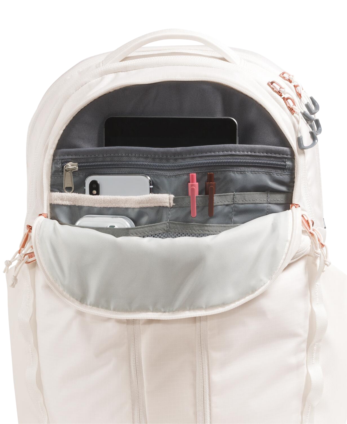 The North Face Women's Surge Luxe Metallic-accent Backpack In Gardenia White