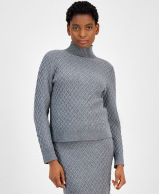 Anne Klein - Petite Diamond-Stitch Sweater