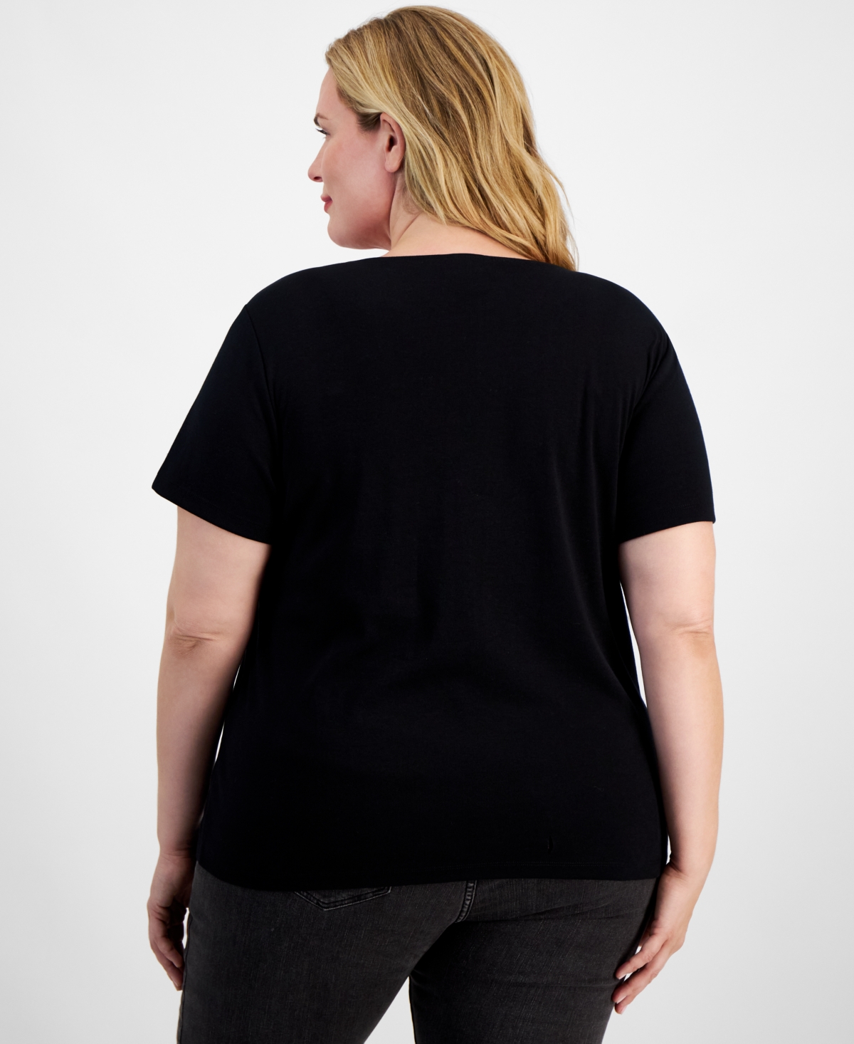 Holiday Lane Plus Size Flamingo Flair Short-Sleeve Top, Created for Macy's