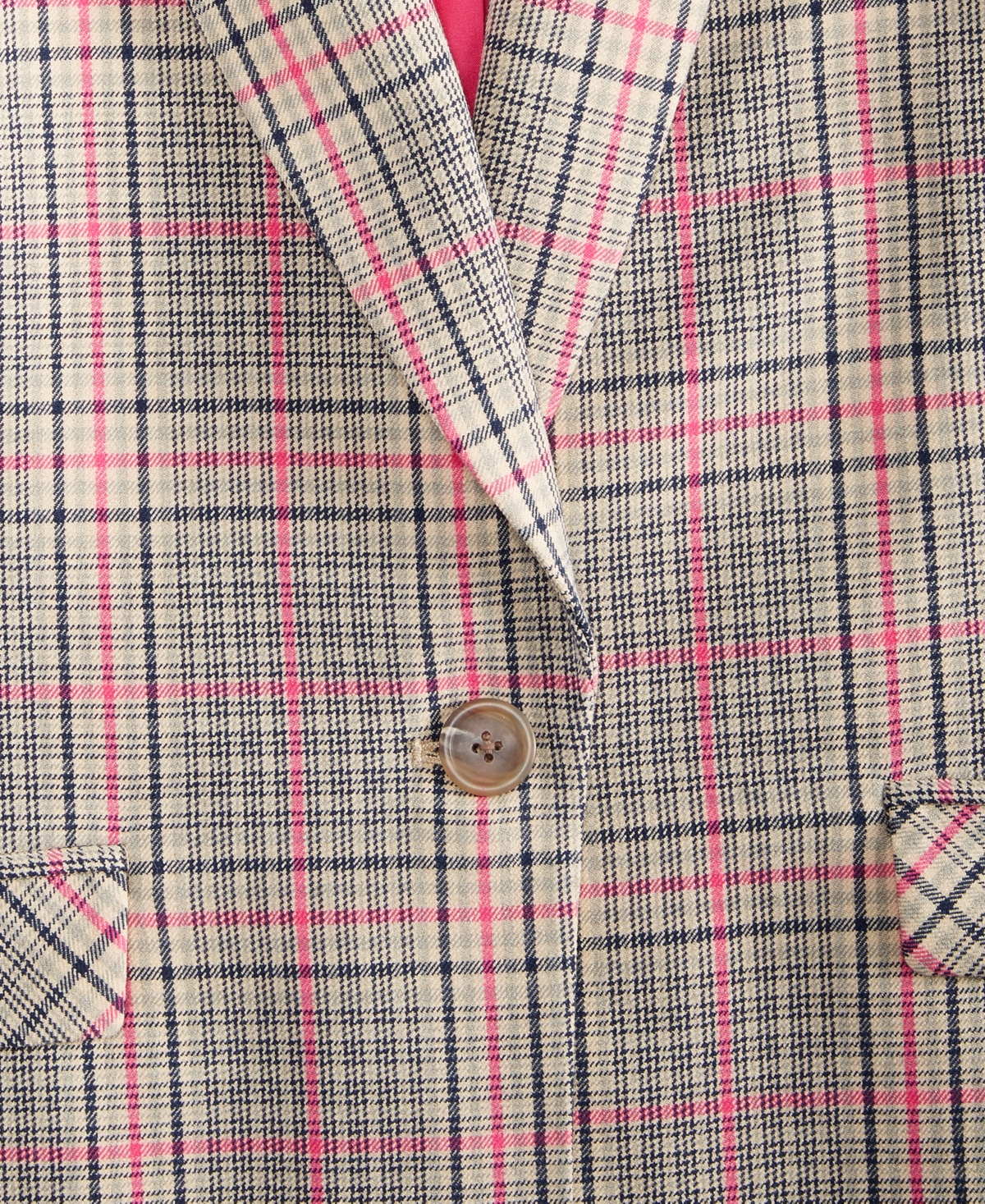 Shop On 34th Women's Plaid Boyfriend Blazer, Created For Macy's In Fuchsia Purple Combo