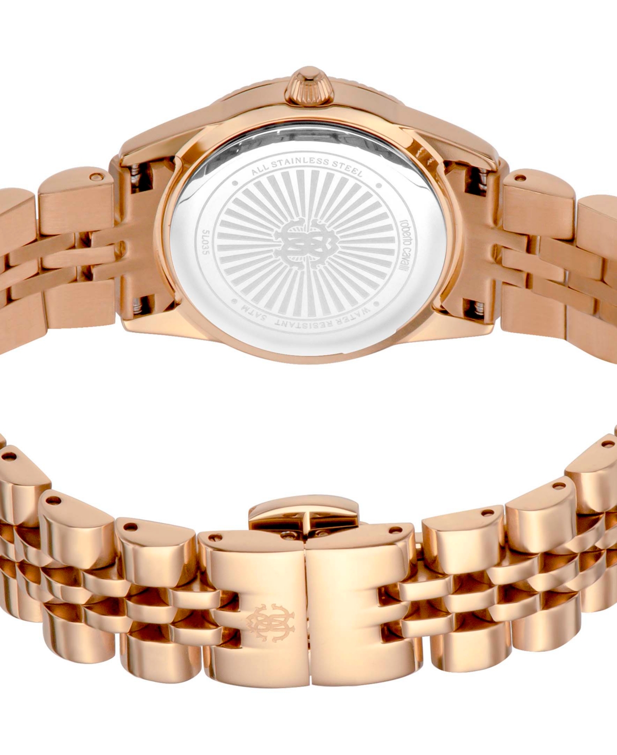 Shop Roberto Cavalli Women's Quartz Rose-gold Stainless Steel Watch 28mm