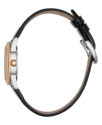 Women's Quartz Black Leather Watch 28mm