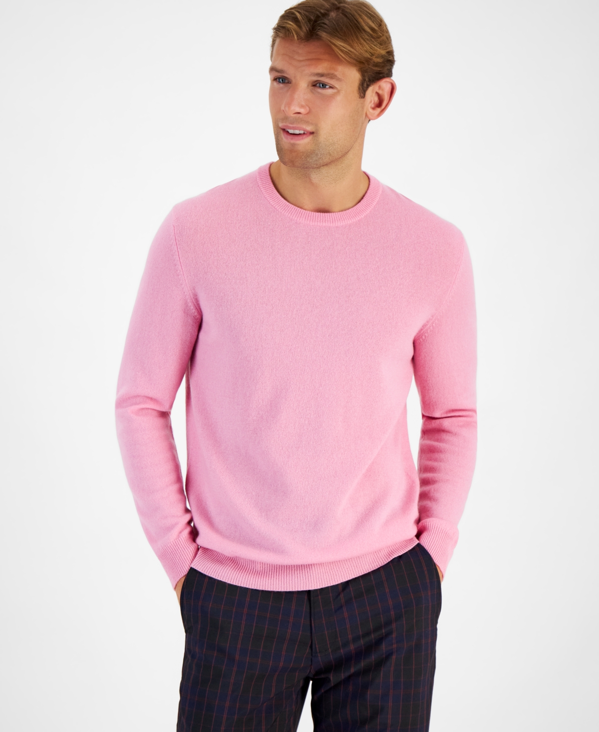 Cashmere Crew-Neck Sweater, Created for Macy's - Pink