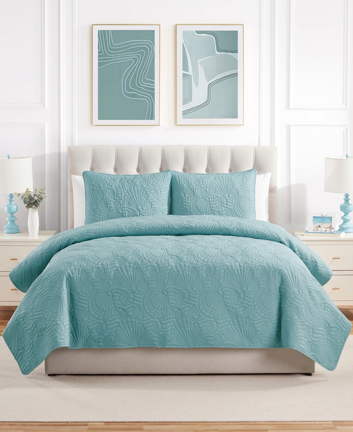 VCNY HOME OCEAN 3-PIECE QUILT SET, KING 