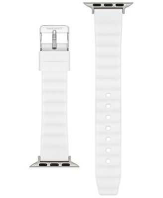 Women's White Ribbed Silicone Band Designed for 38/40/41mm Apple Watch