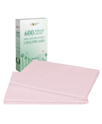 Crisp and Cool Standard/Queen Pillow Cases Set of 2 – Luxuriously Soft Hotel Quality 600 Thread Count, 100% Cotton Sateen,