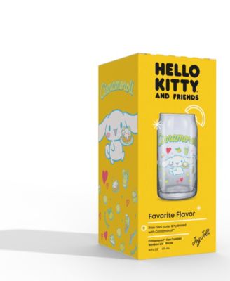 Hello Kitty and Friends Favorite Flavor Cinnamoroll Can Shaped Glass Tumbler with Wood Lid and Straw