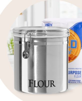 150 fl oz Jumbo Stainless Steel &amp;quot;Flour&amp;quot; Clamp Canister