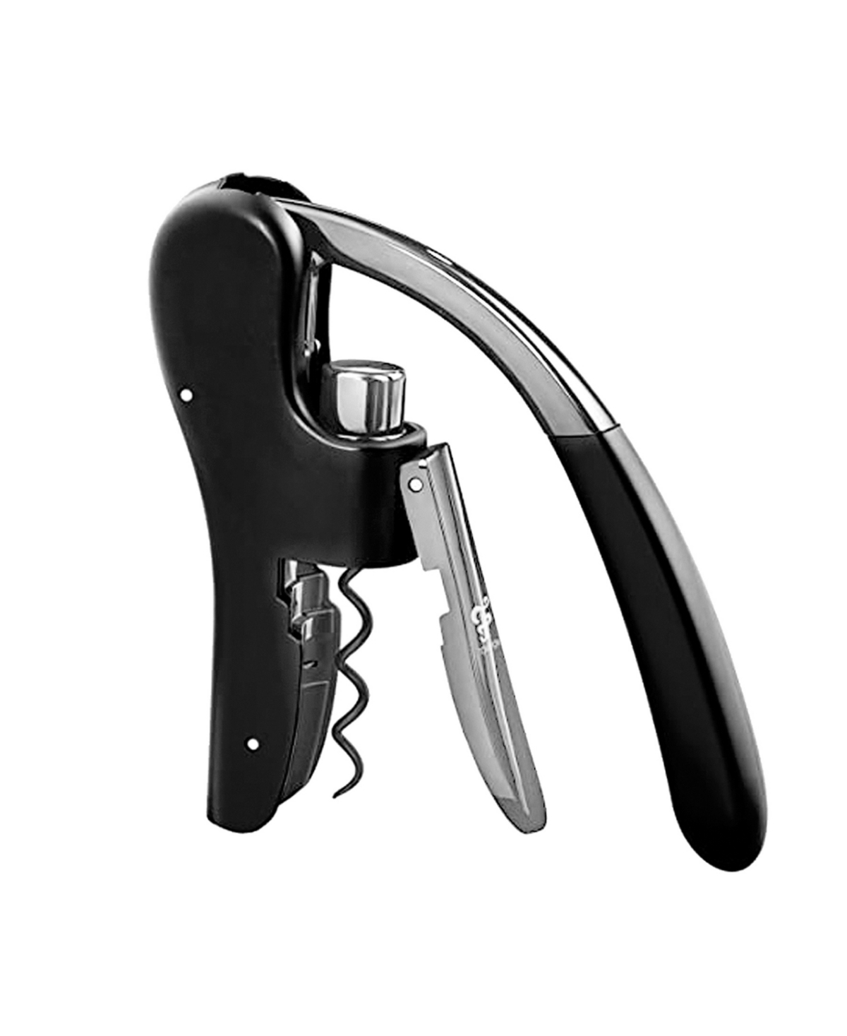 Shop Oggi Lever Action Ss Corkscrew Wine Bottle Opener In Black