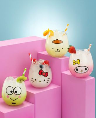 Hello Kitty and Friends Hello Sippy Stemless Drinking Glasses, Set of 4