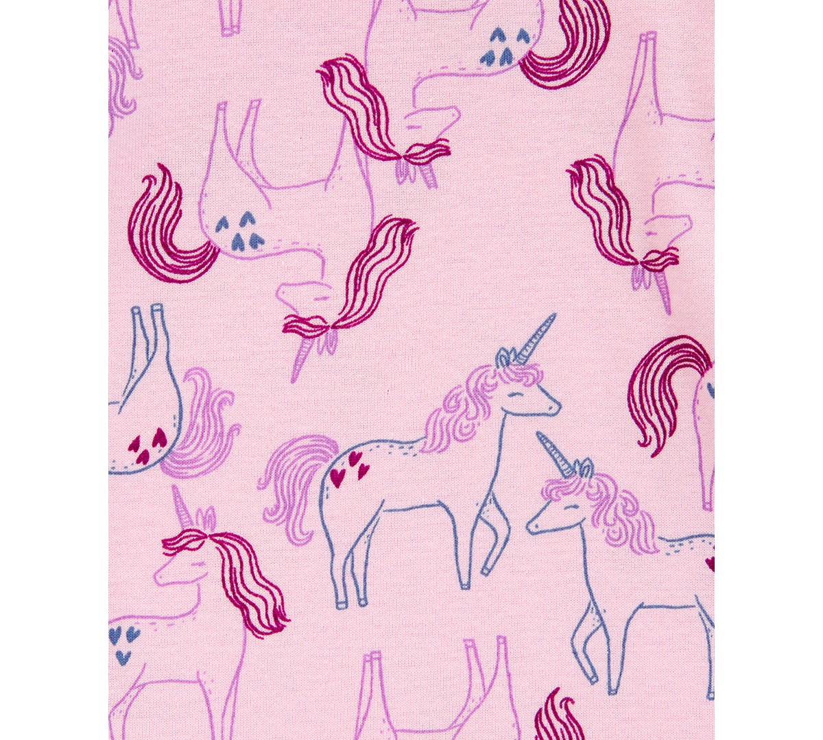 Carter's Toddler Girls Unicorn-Print 100% Snug-Fit Cotton Pajamas, 4 Piece Set -Purple