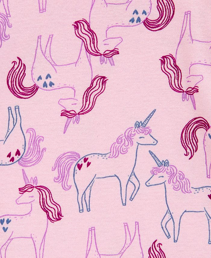 Carter's Toddler Girls Unicorn-Print 100% Snug-Fit Cotton Pajamas, 4 ...