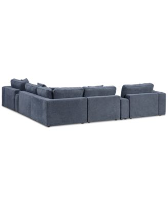 CLOSEOUT! Nycolle 7-Pc. Modular Fabric L-Shape Sectional with 1 Console