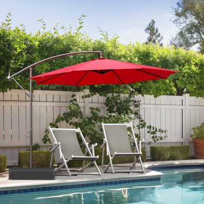 Offset Patio Umbrella 10' Cantilever Hanging Market Umbrella