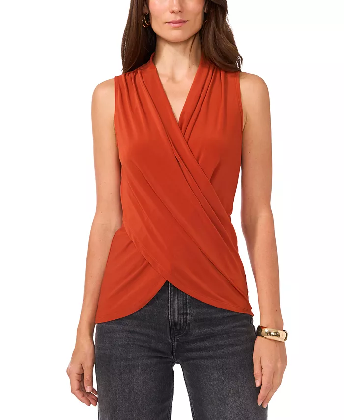 Women's Crossover Wrap-Front Sleeveless Top - thumbnail 5
