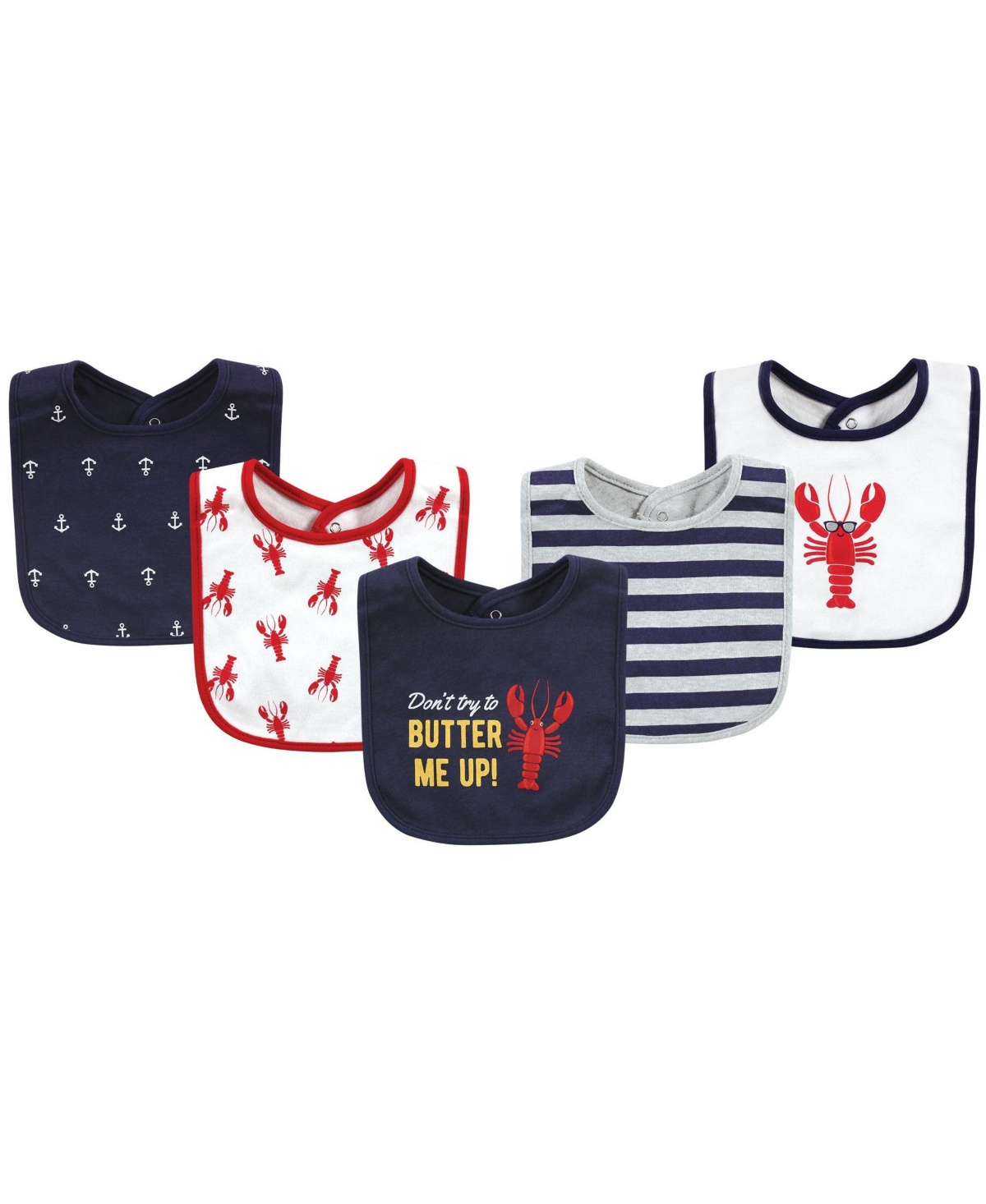 Hudson Baby Boys 5Pk Interlock Bibs