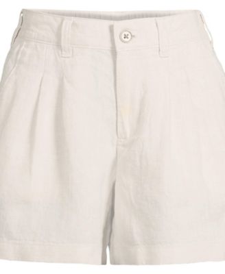 Women's High Rise Pleated A-line 5" Linen Shorts