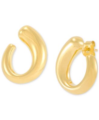 Polished Graduated Oval Spiral Earrings in 14k Gold