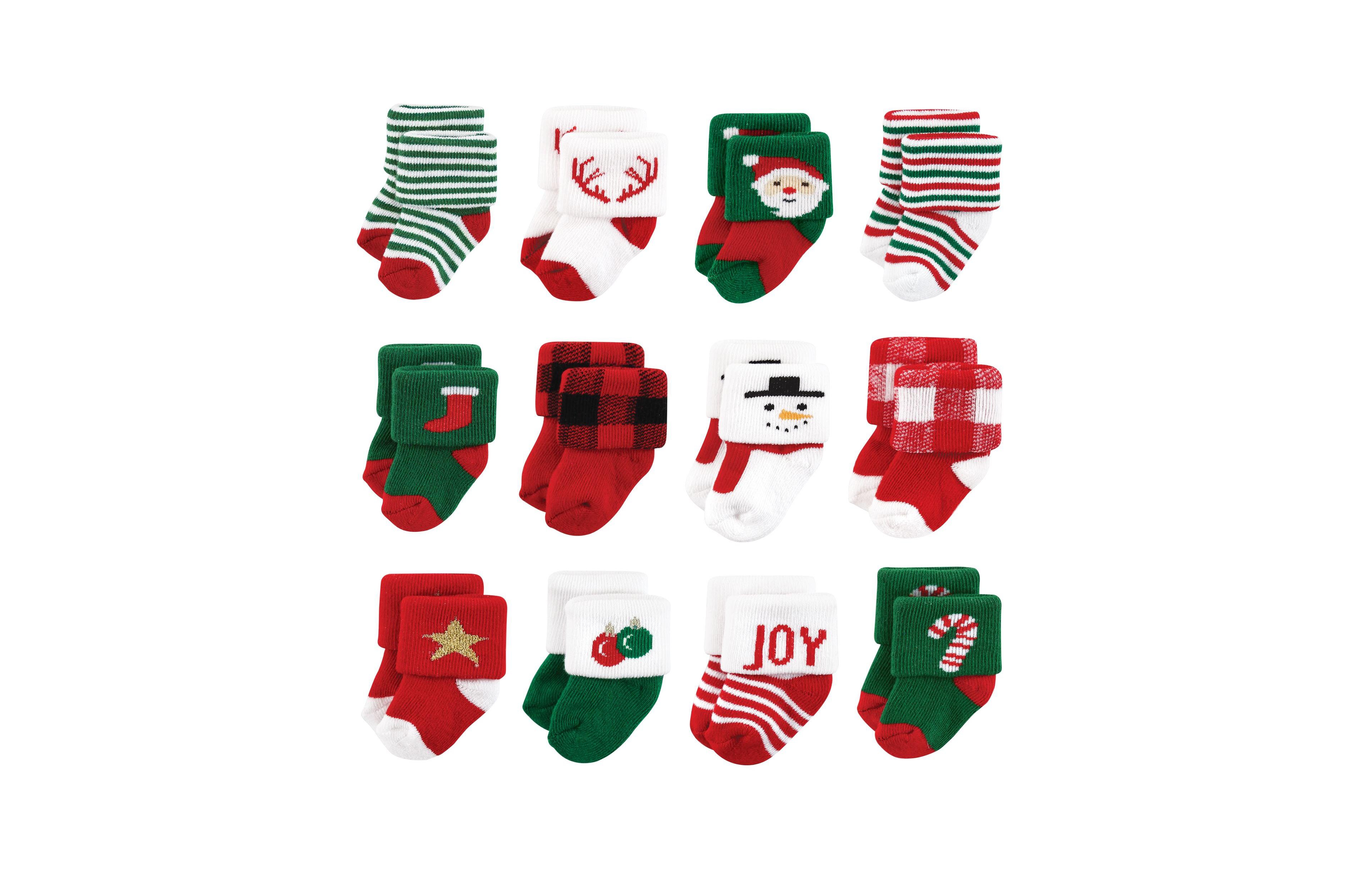 Hudson Baby Boys Plush Terry Socks 12 Pack