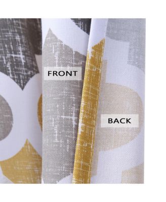 Geometric Quatrefoil Cotton Blend Kitchen Swag Valance Curtain Pair, 56" x 36"