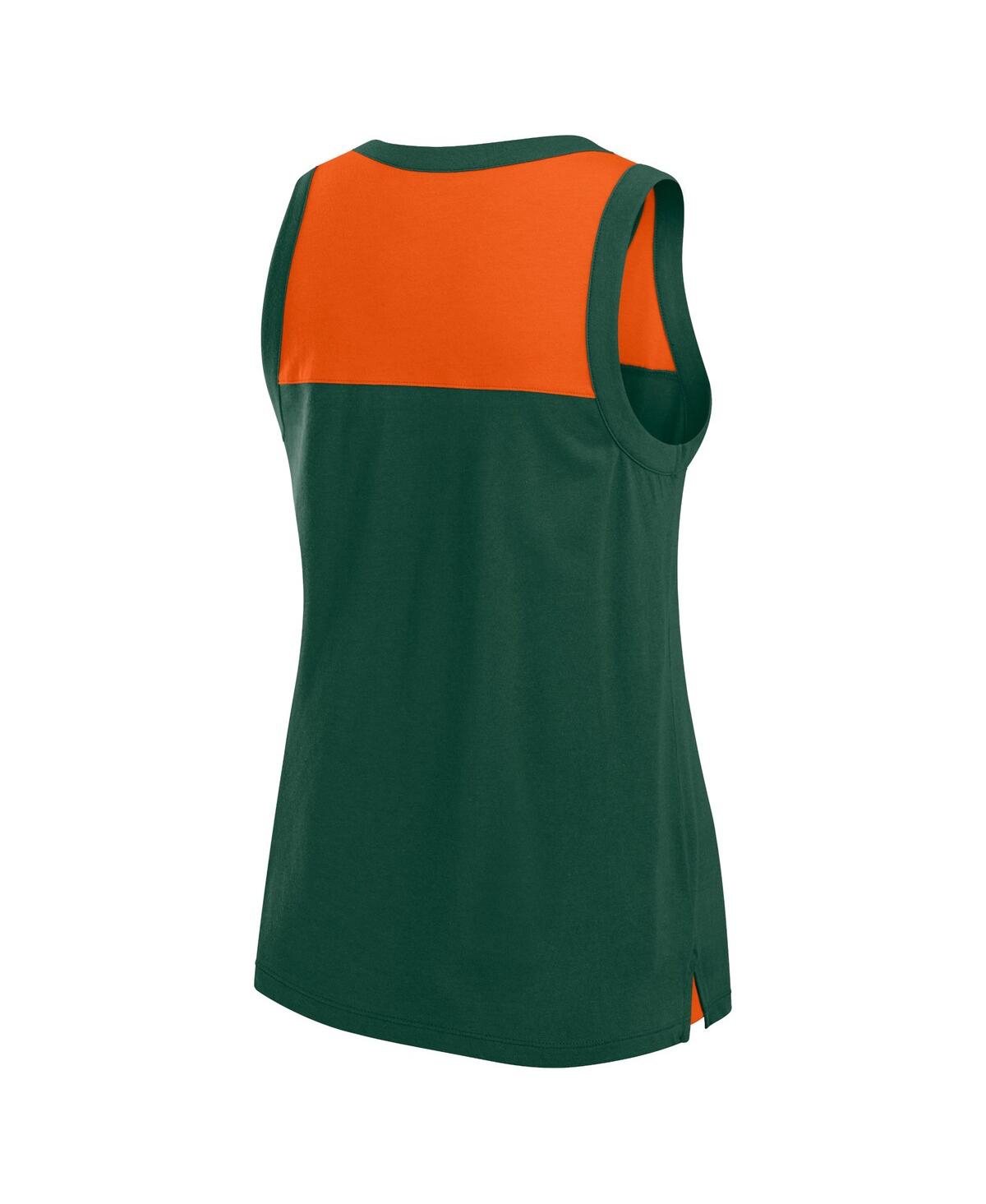 Fanatics Women'sMiami Hurricanes Crosley Colorblock Tank Top - Green, Apple Green