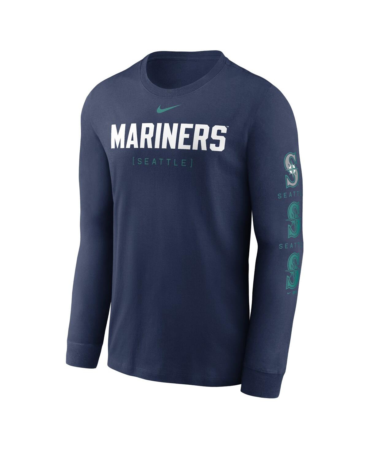 Nike Men'sSeattle Mariners Repeater Long Sleeve T-Shirt - Navy