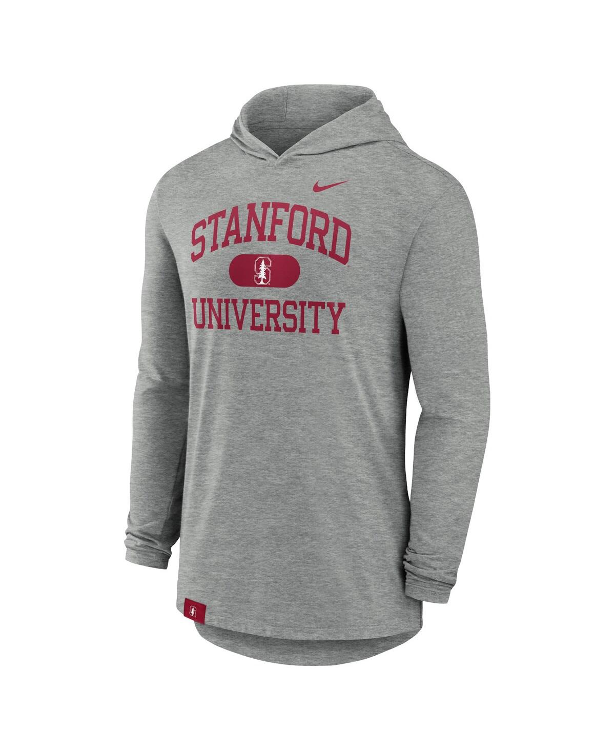 Nike Men's Heather Gray Stanford Cardinal Blitz Hoodie Long Sleeve T-shirt In Heather Gray