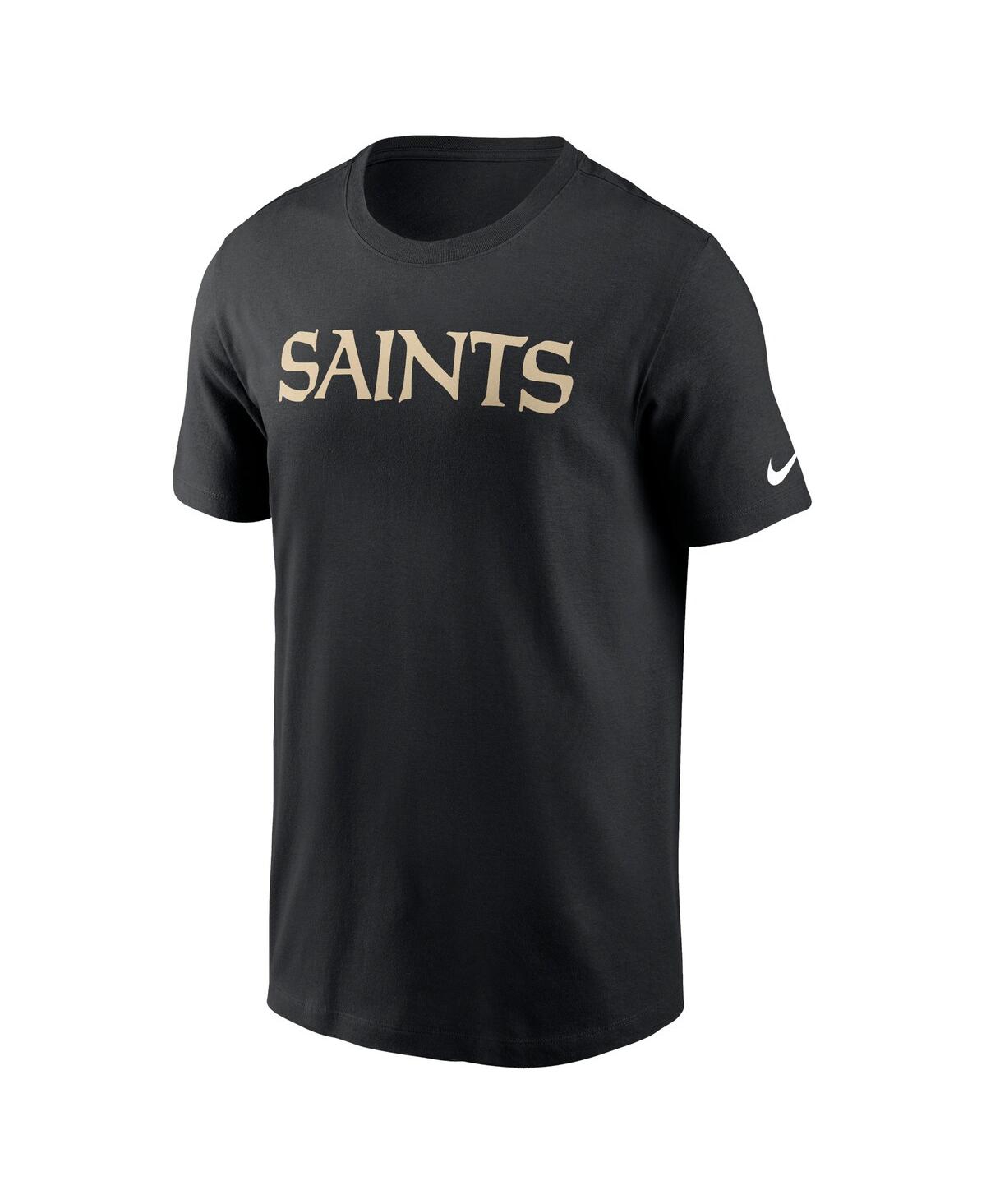 Nike Men's Black New Orleans Saints Primetime Wordmark Essential T-shirt In Black