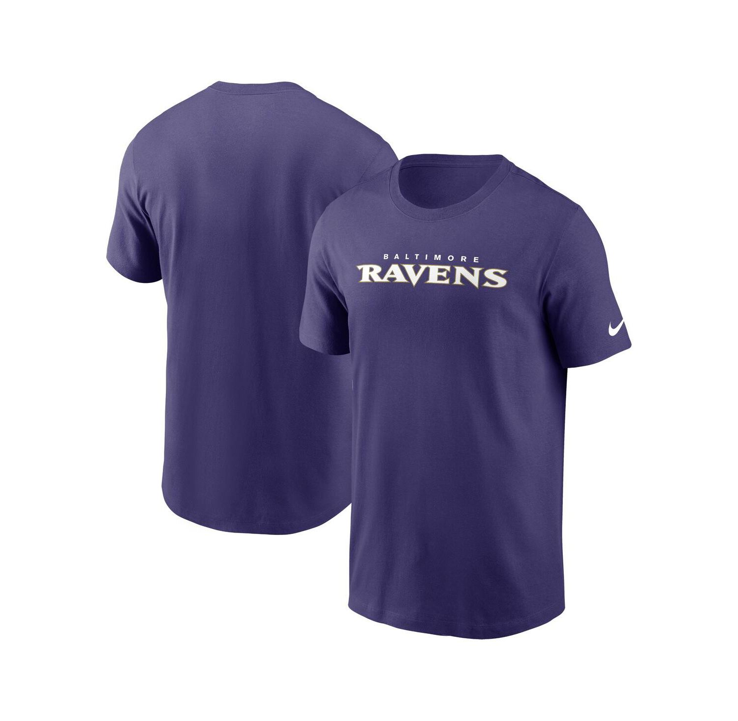 Men's Purple Baltimore Ravens Primetime Wordmark Essential T-Shirt