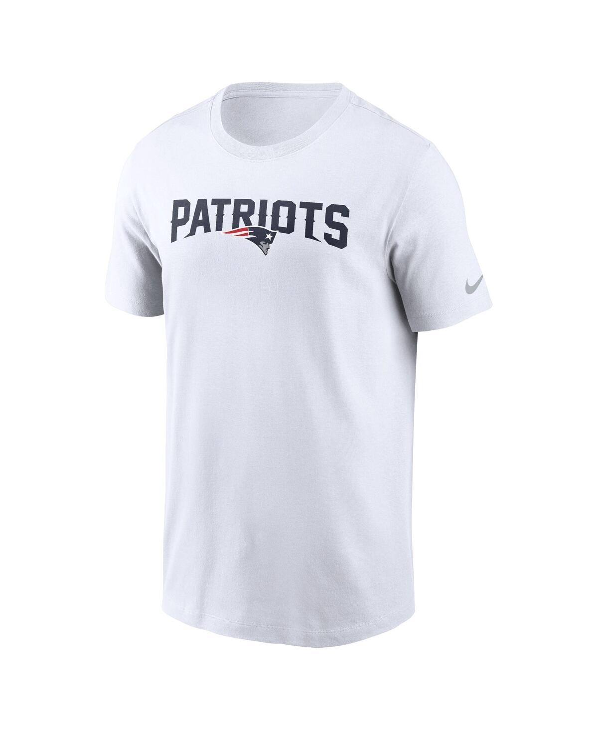 Nike Men's White New England Patriots Primetime Wordmark Essential T-shirt In White