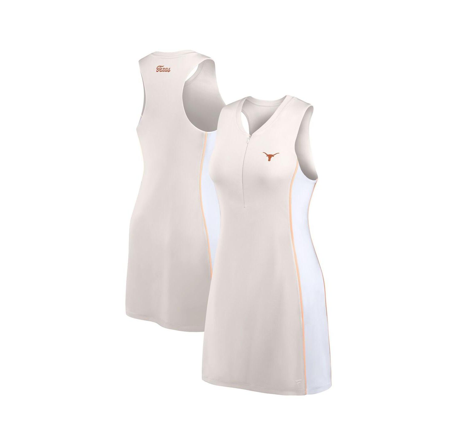 Women's White Texas Longhorns Studio Boost Athletic Half-Zip Dress